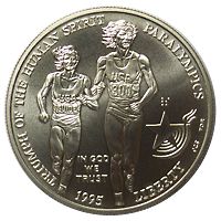 USA アトランタ五輪 盲目ランナー パラリンピック 1＄銀貨 1995-D UNC