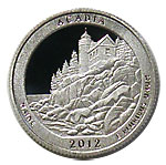 アメリカ 美しいアメリカ-13 アーカディア国立公園 25セント銀貨 2012