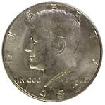 アメリカ ケネディ50セント 1982 UNC | アメリカの貨幣,50セント貨