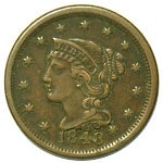 アメリカ ラージセント 1848 VF | アメリカの貨幣,1セント貨,ラージ