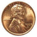 アメリカ リンカーンセント 小麦タイプ 1957-D UNC | アメリカの