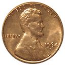 アメリカ リンカーンセント 1964-D UNC | アメリカの貨幣,1セント貨