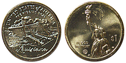 アメリカ イノベーション 1ドル金色貨 18・ルイジアナ州 2023 UNC