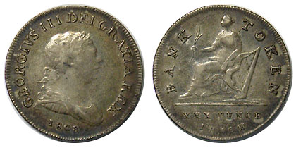 アイルランド ジョージ3世 30ペンス銀貨 1808 VF | すべての商品 | i