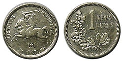 リトアニア 1リタス銀貨 1925 VF | すべての商品 | i-Coins Next