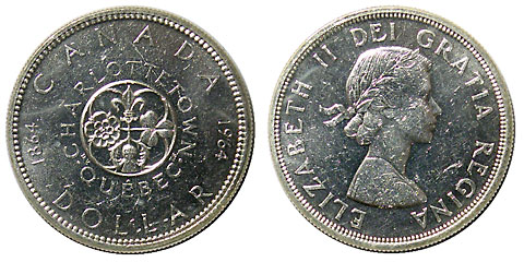カナダ シャーロットタウン会議100周年 1ドル銀貨 1964 EF | 世界の 