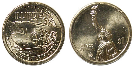アメリカ イノベーション 1ドル金色貨 21・イリノイ州 2024 UNC