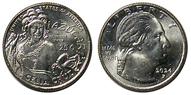 アメリカ アメリカの婦人-14 セリア・クルス 25セント白銅貨 2024 UNC