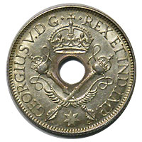 ニューギニア ジョージ5世 1シリング銀貨 1935-36 AU | 世界のコイン