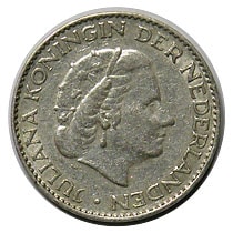 J*l様 オランダ銀貨 オランダ ユリアナ女王 1グルデン銀貨 1955～1957 VF | 世界のコイン