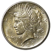モルガンダラー1921年ピースダラー1922 アメリカ銀貨 $1 モルガン 1921年 | 収集ワールド