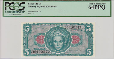 ����ꥫ��MPC��641���꡼����5�ɥ롡ND(1965) PCGS��64PPQ