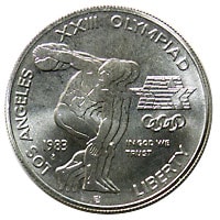 アメリカ ロサンゼルス五輪記念 1ドル銀貨 1983-P UNC | アメリカの