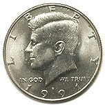 アメリカ ケネディ50セント 1991 UNC | アメリカの貨幣,50セント貨