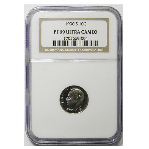 NGC PF69 ULTRA CAMEO 1991年 ルーズベルト 10セント アメリカ 1990-S ルーズベルト 10セント銀貨 NGC PF69 ULTRA CAMEO