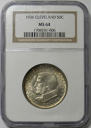 『NGC MS64』クリーブランド100周年記念銀貨(1936年) NGC MS64』クリーブランド100周年記念銀貨(1936年)