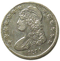 ����ꥫ������åץɥХ��ȡ�50����ȶ�ߡ�1834��Small date, Small letters  VF ���Σ�