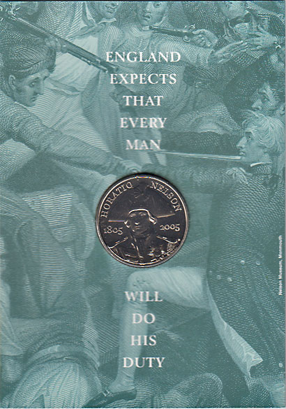 イギリス 05 トラファルガーの海戦0年 5ポンド白銅貨 2種ミントセット