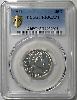 ����ꥫ������Ƭ����25����ȶ�ߡ�1911 PCGS PR63CAM