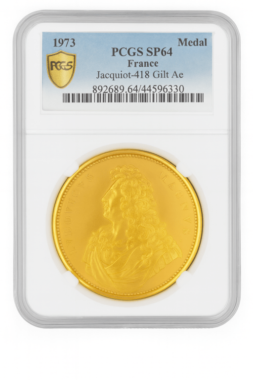 1973年 フランス ルイ14世 ネプチューン運河 金メッキ銅メダル | 50万
