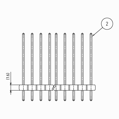 ԥإåSSSTDPH-C-SS06-R254-A-PA20ۦ0.6 2.54mmԥå1ѥå5