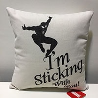 クッションカバー「スパイダーマン シルエット」45角/アウトレット＆ベッドルームギャラリー横浜/数量限定品