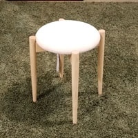 スツール「リュッケ」布#デクレア4142 白木塗装ブナ/展示使用・県外倉庫保管品/アウトレット&ベッドルームギャラリー横浜