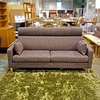 ソファ「クロス」布ブラウン 脚ナチュラル / アウトレット&ベッドルームギャラリー横浜展示品