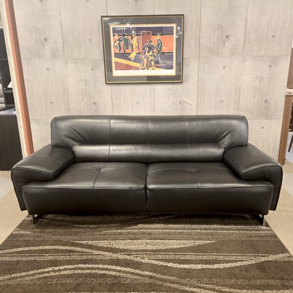 ソファ「L/S 37(エルエス37)」革Nブラック色 #J-023C/アウトレット&リワース大阪南港展示品