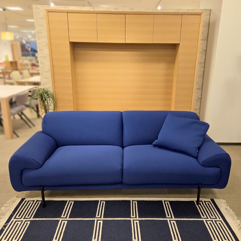 ソファ 3人掛け「FA-0562」幅210cm 布#EFA FE-MSH-12 ロイヤルブルー色 クッション付/アウトレット＆リワース大阪南港展示品