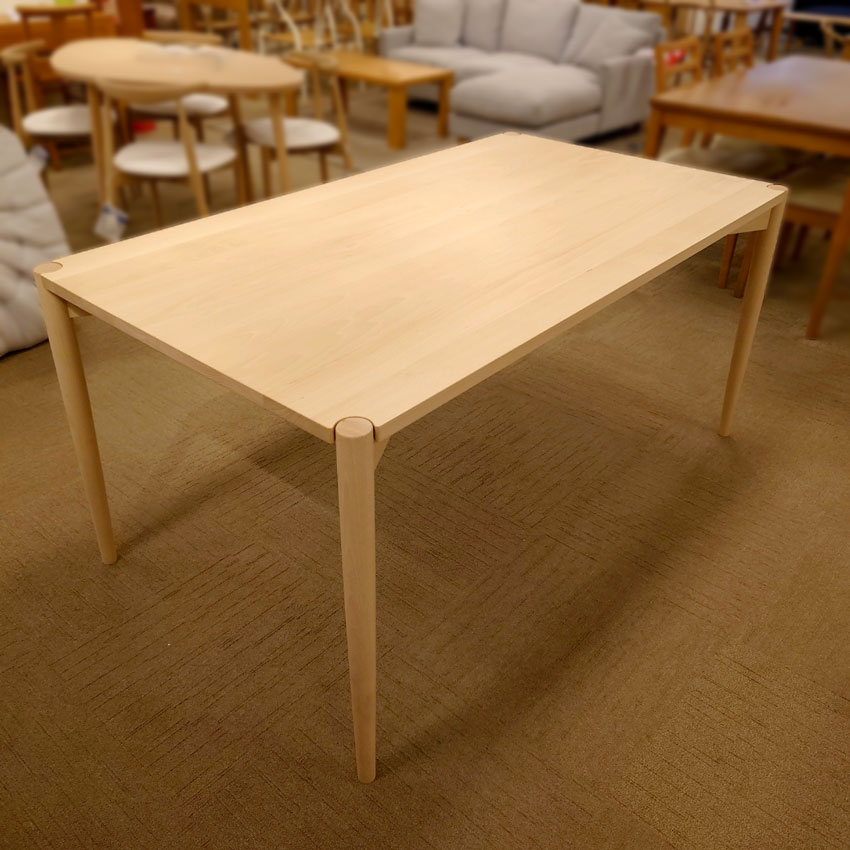 ダイニングテーブル「リュッケ」ブナ材 白木塗装 幅150cm/アウトレット＆リワース大阪南港展示品