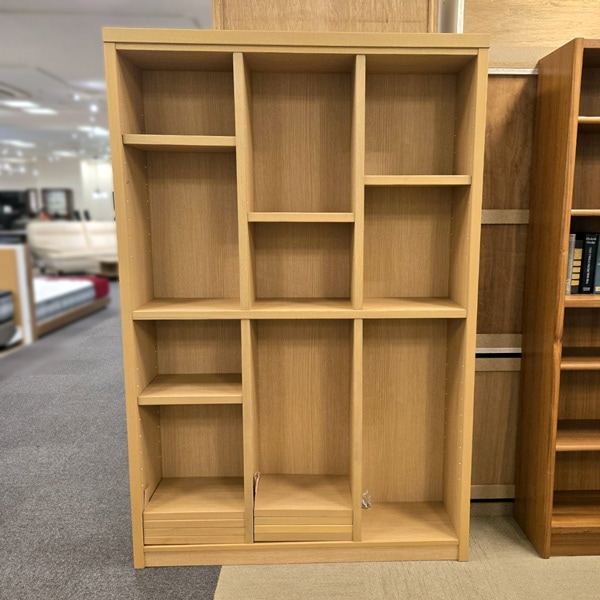 オープン書棚「トールマン」ナチュラル色 幅119.5cm/アウトレット&リワース大阪南港展示品
