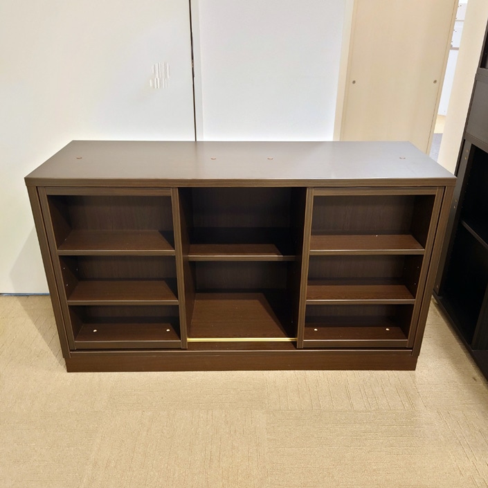 スライド書棚「Shin A」ダークブラウン色 幅120cm/アウトレット&リワース大阪南港展示品