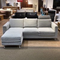 カウチソファ「フリージア」ヘッドレスト付　#eu-1 J101 脚シルバー色 /南船橋店展示品