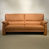 ソファ「ベルク」革ニューライトブラウン / 数量限定お買い得品（新品）