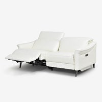 電動リクライニングソファ 2.5人掛け「L/S Motion 49（エルエスモーション49）」幅179cm 革#J/S スターホワイト / 数量限定お買い得品（新品）