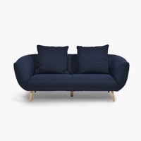 ソファ 2.5人掛け「FA-0558」幅184cm 布#FA-1 FAB-TRI-11 ネイビー色 / 数量限定お買い得品（新品）