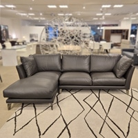 カウチ２点向って左 「オーロラ」革ダークブラウン＃Ａ/アウトレット＆リワース大阪南港展示品