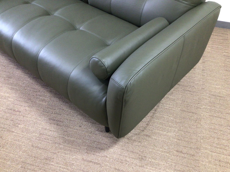 ソファ 2.5人掛け「L/S 72（エルエス72）」幅178cm 革 #H/S-548E ダークオリーブ色／アウトレット＆ベッドルームギャラリー横浜展示品