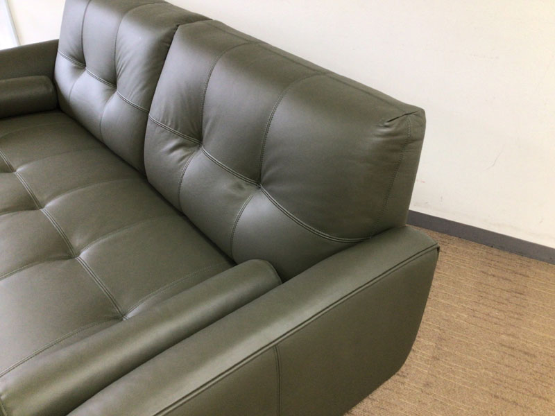 ソファ 2.5人掛け「L/S 72（エルエス72）」幅178cm 革 #H/S-548E ダークオリーブ色／アウトレット＆ベッドルームギャラリー横浜展示品