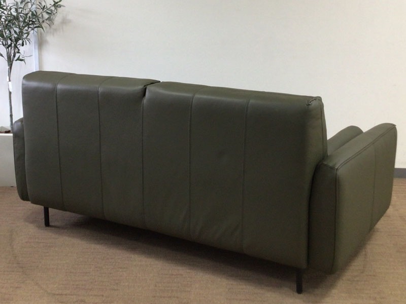 ソファ 2.5人掛け「L/S 72（エルエス72）」幅178cm 革 #H/S-548E ダークオリーブ色／アウトレット＆ベッドルームギャラリー横浜展示品