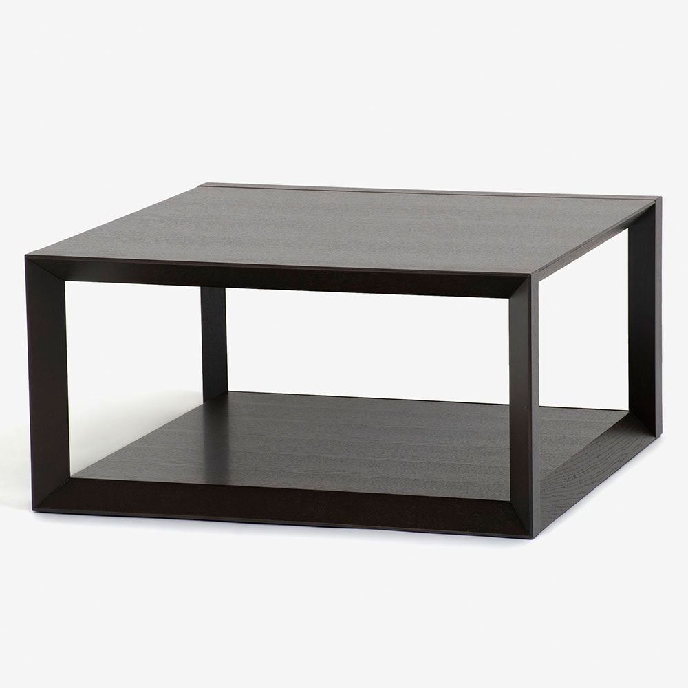 大塚家具購入 配送無料 美品センターテーブル DM-GF014 105MOオーク センターテーブル「ウェッジ」 幅80cm オーク材 ダークブラウン