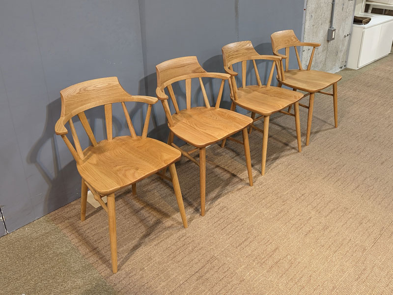 ★ダイニングチェア4脚セット「ハルⅡ NTC-301」板座ナチュラル色/アウトレット＆ベッドルームギャラリー横浜展示品