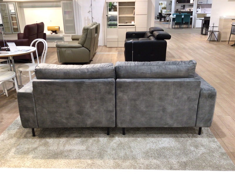 カウチソファ 向って右カウチ「デュオ3」幅202cm ミディアムバック