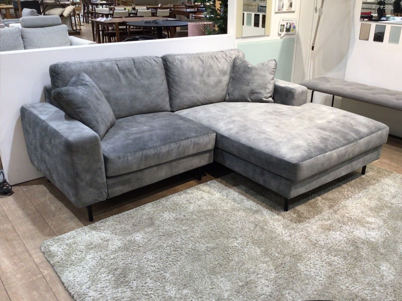 カウチソファ 向って右カウチ「デュオ3」幅202cm ミディアムバック