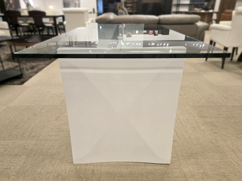 ガラステーブル ルチード（脚ハイ2個組）ホワイト/アウトレット