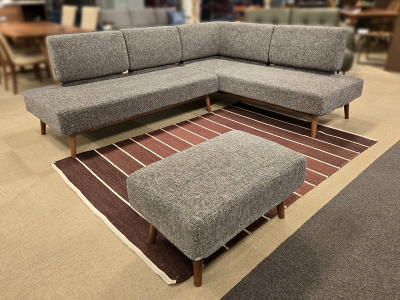 カウチソファ３点セット 「ファルコ」布5136＃5/アウトレット＆リワース大阪南港展示品