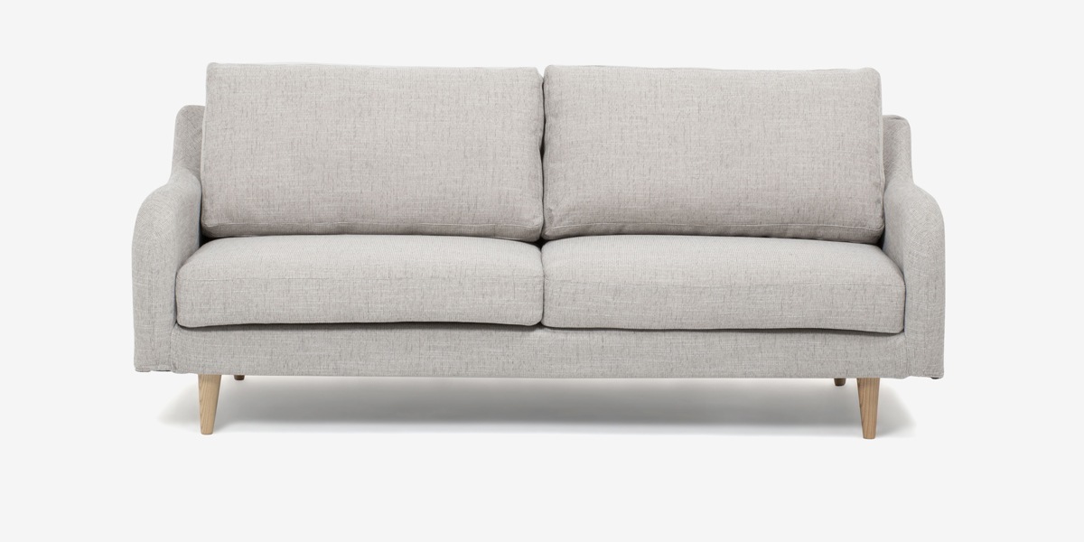 リビングソファー 【3人掛け アイボリー】 幅182cm 木製構造 合皮/合成皮