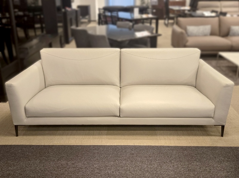 ソファ「イスタンテ」幅204cm 革アイボリー/アウトレット＆リワース大阪南港展示品