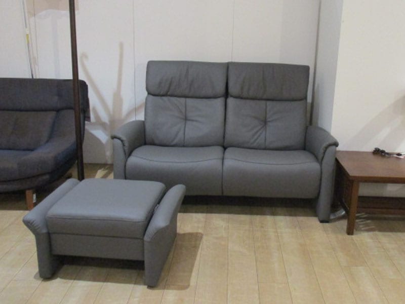 リビング2点セット（2.5ソファ+オットマン）「クムリー」幅164 革  